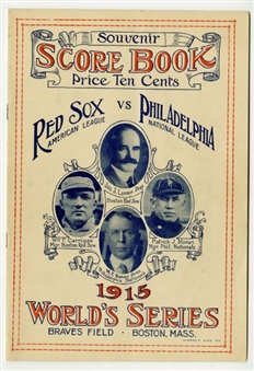 1915 World Series Program – Philadelphia Phillies at Boston Red Sox – Babe Ruth’s First World Series!  